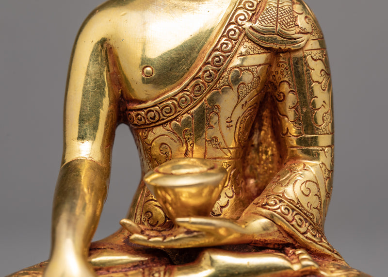 Shakyamuni Buddha Statue |  Gold Plated Buddhist Sculpture | Himalayan Art