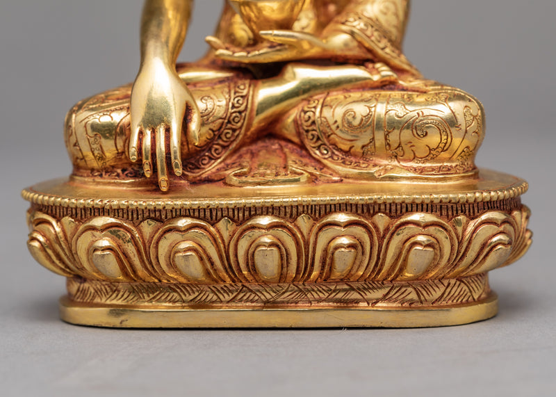 Shakyamuni Buddha Statue |  Gold Plated Buddhist Sculpture | Himalayan Art