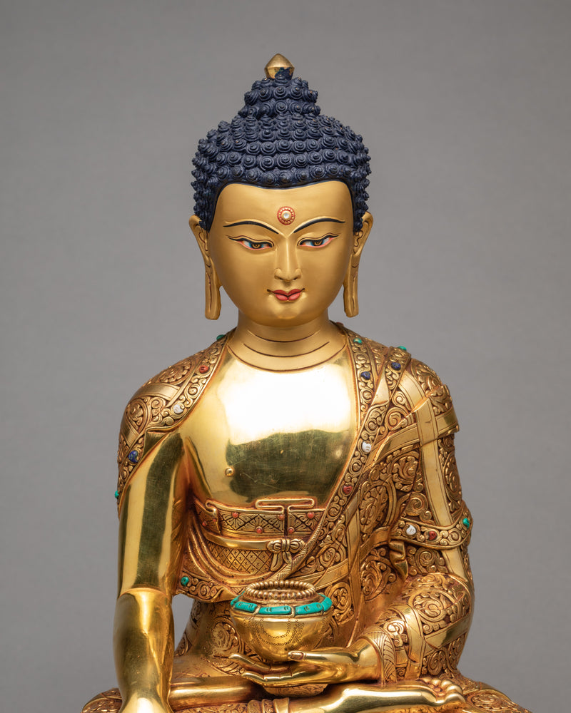 Gautam Buddha Statue | Gold Plated Tibetan Buddhist Art