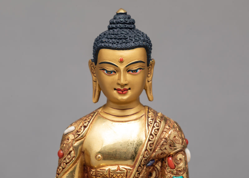Buddha Shakyamuni Statue | Gold Plated Mini Statue