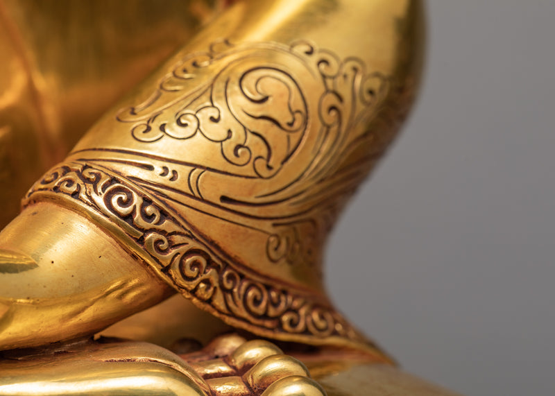 Buddha Shakyamuni Statue | Gold Plated Gautam Buddha | Buddhist Statue