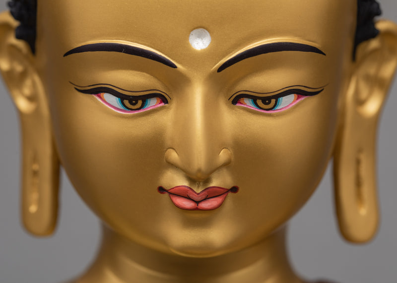 Buddha Shakyamuni Statue | Gold Plated Gautam Buddha | Buddhist Statue