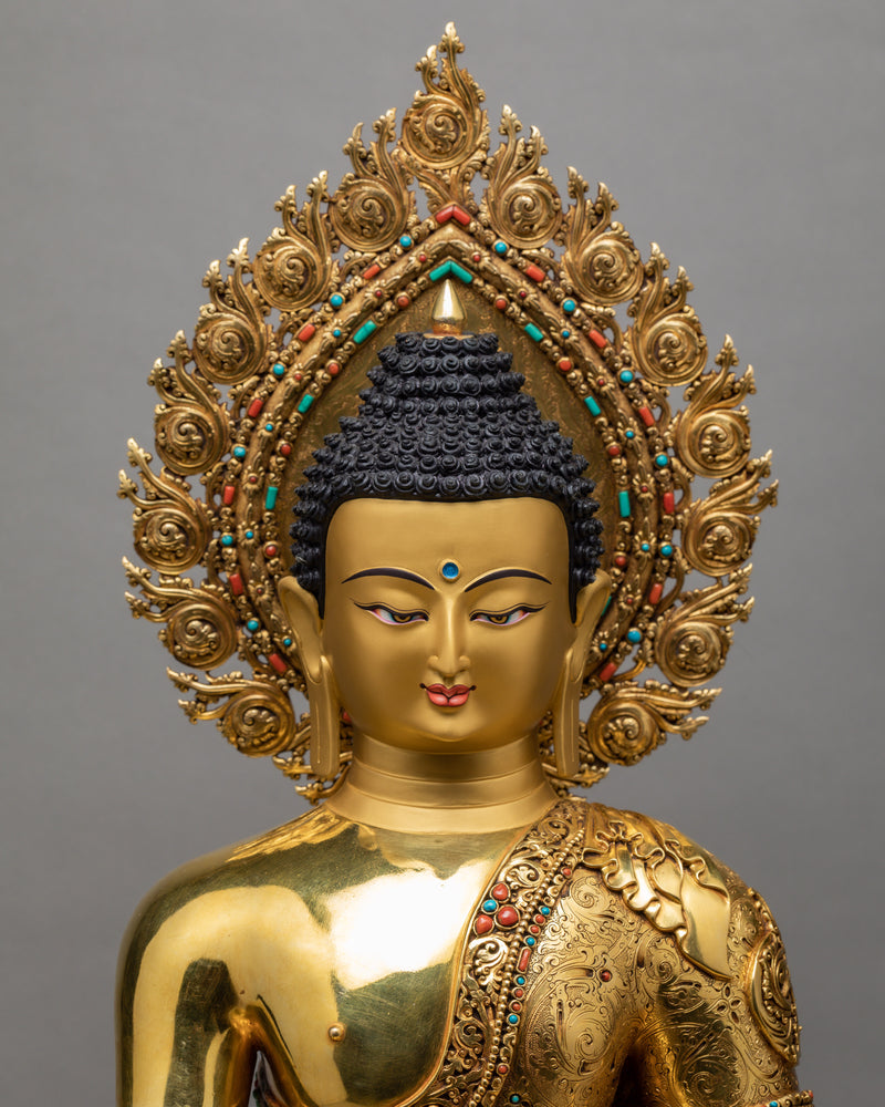 Shakyamuni Buddha | Himalayan Buddhist Statue Glided With 24K Gold