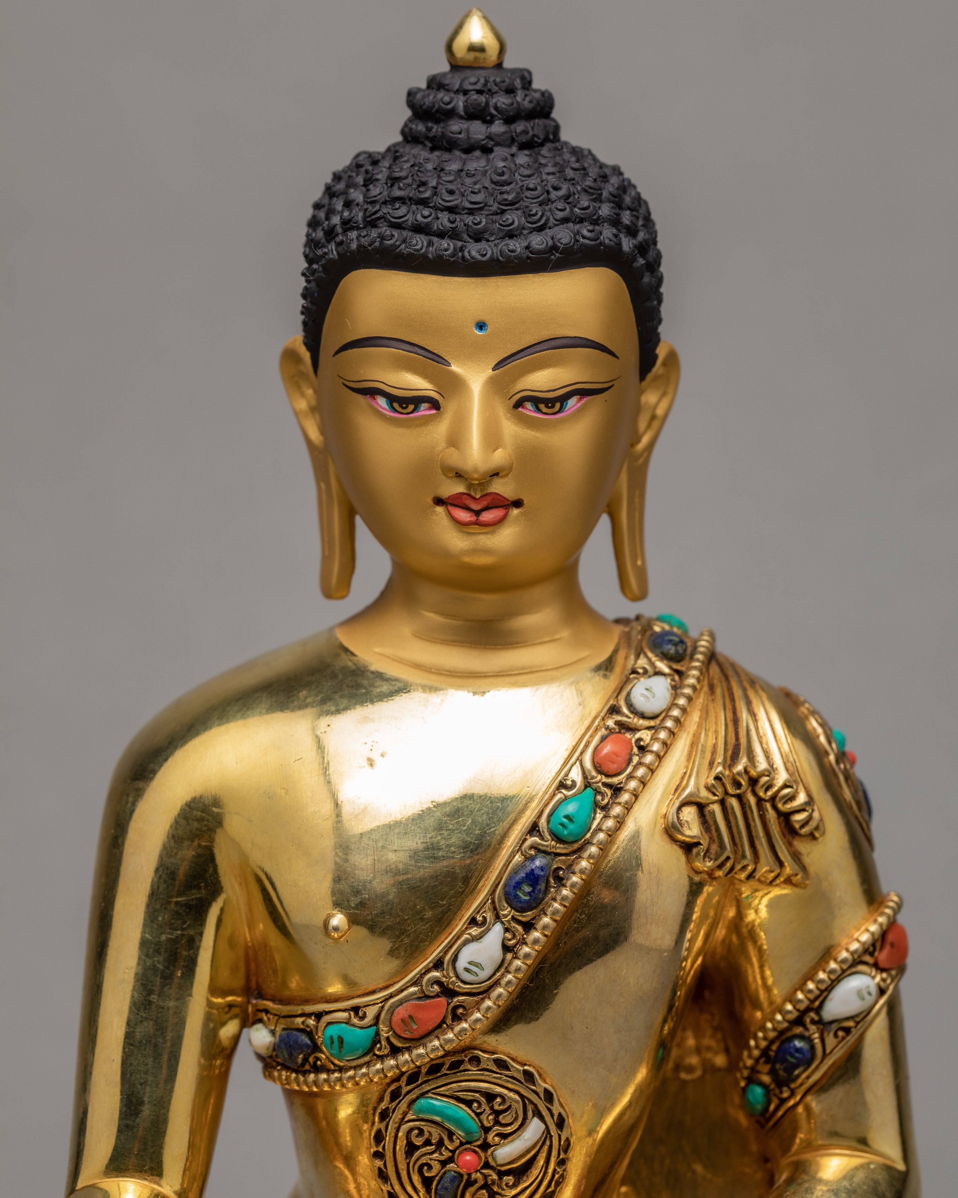 Buddha Shakyamuni Statue | Himalayan Art | Gold Plated Buddha Statue