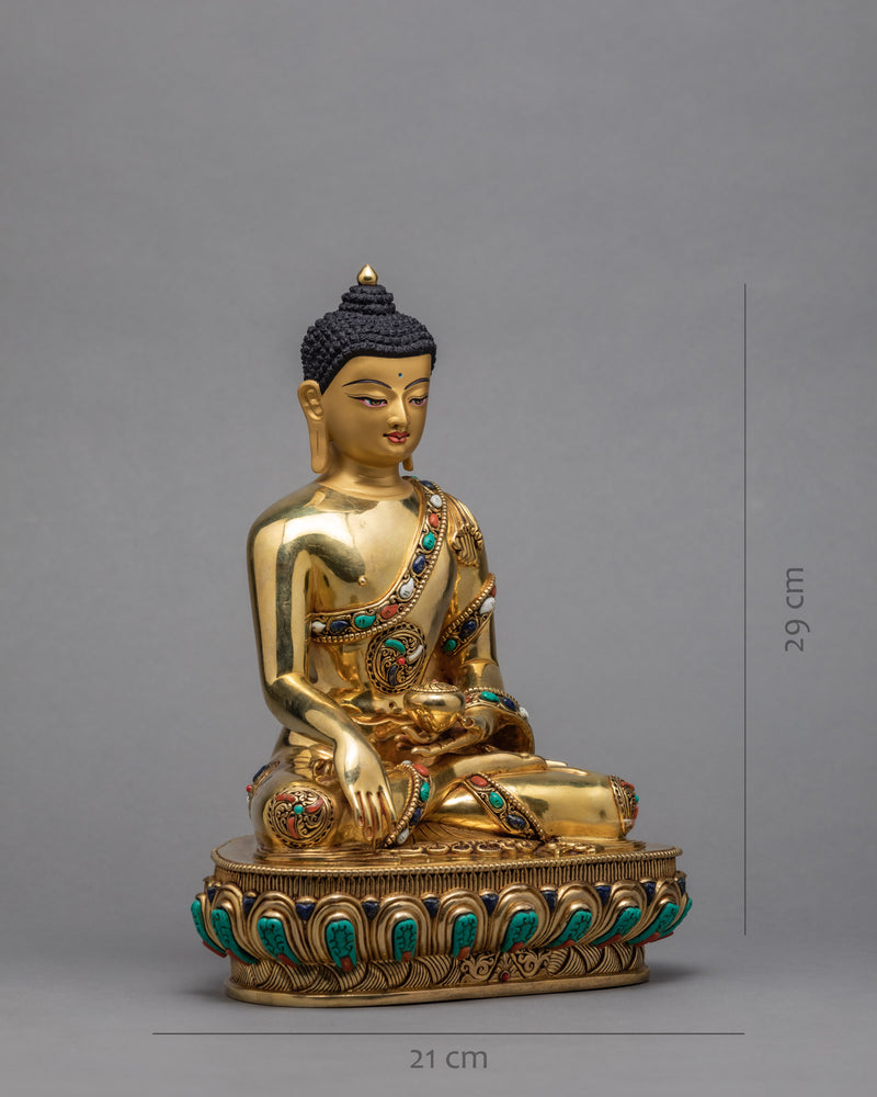Buddha Shakyamuni Statue | Himalayan Art | Gold Plated Buddha Statue