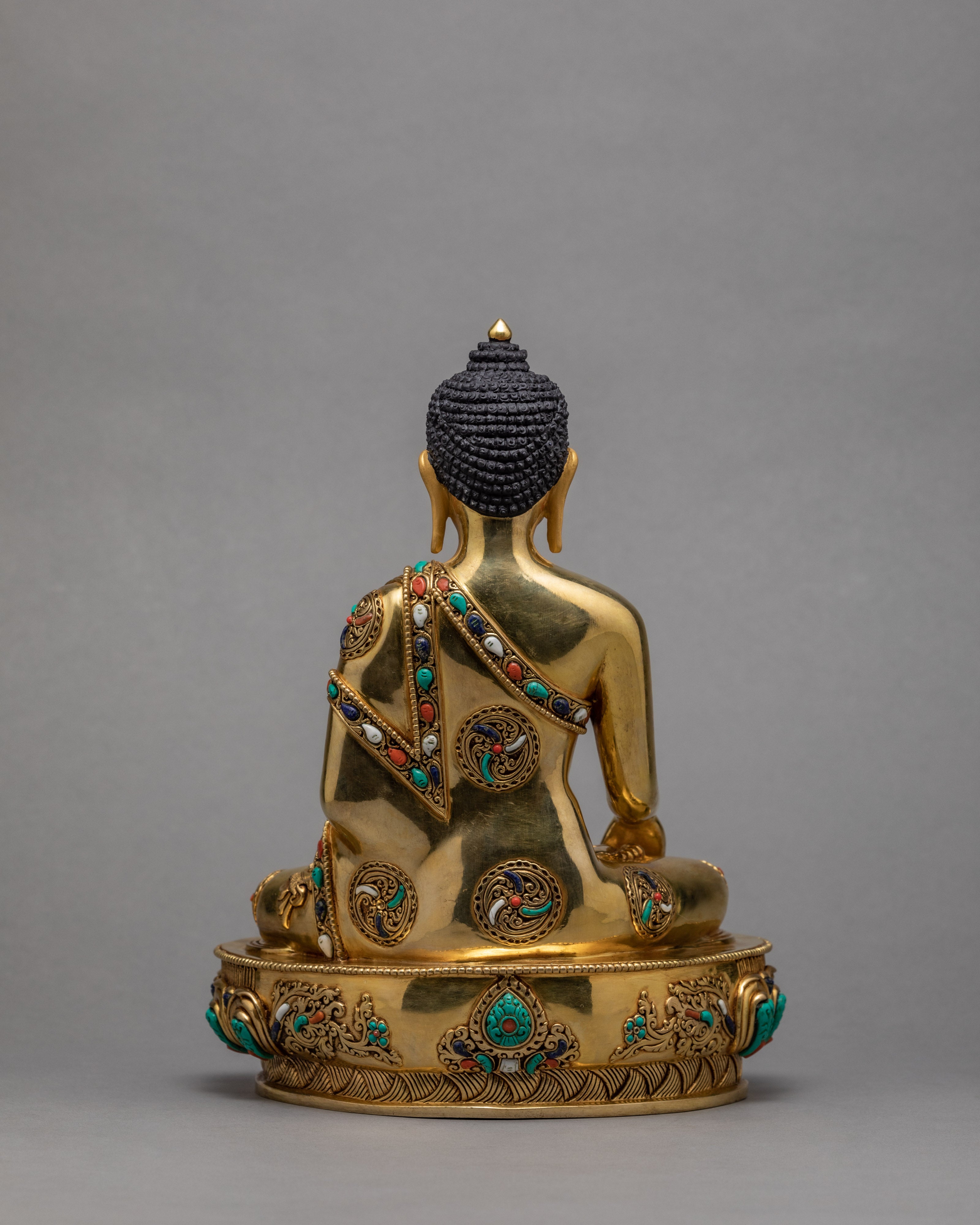 Buddha Shakyamuni Statue | Himalayan Art | Gold Plated Buddha Statue