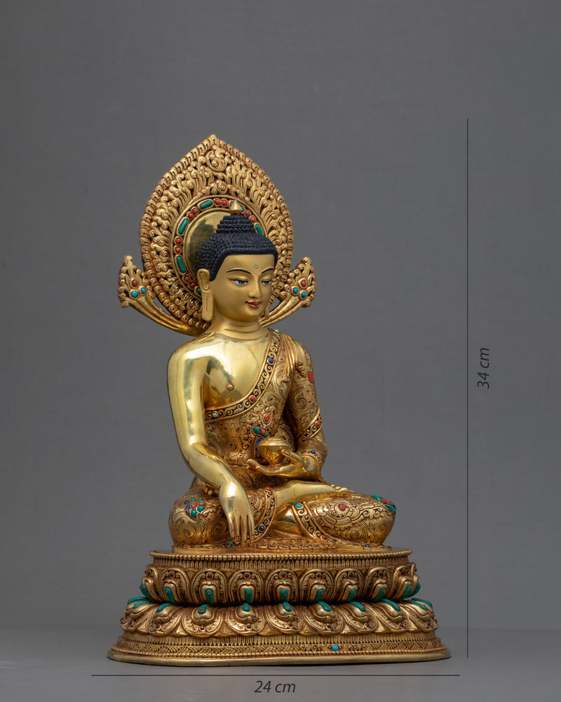 Buddha Shakyamuni Sculpture | Purely Hand Carved Tibetan Statue