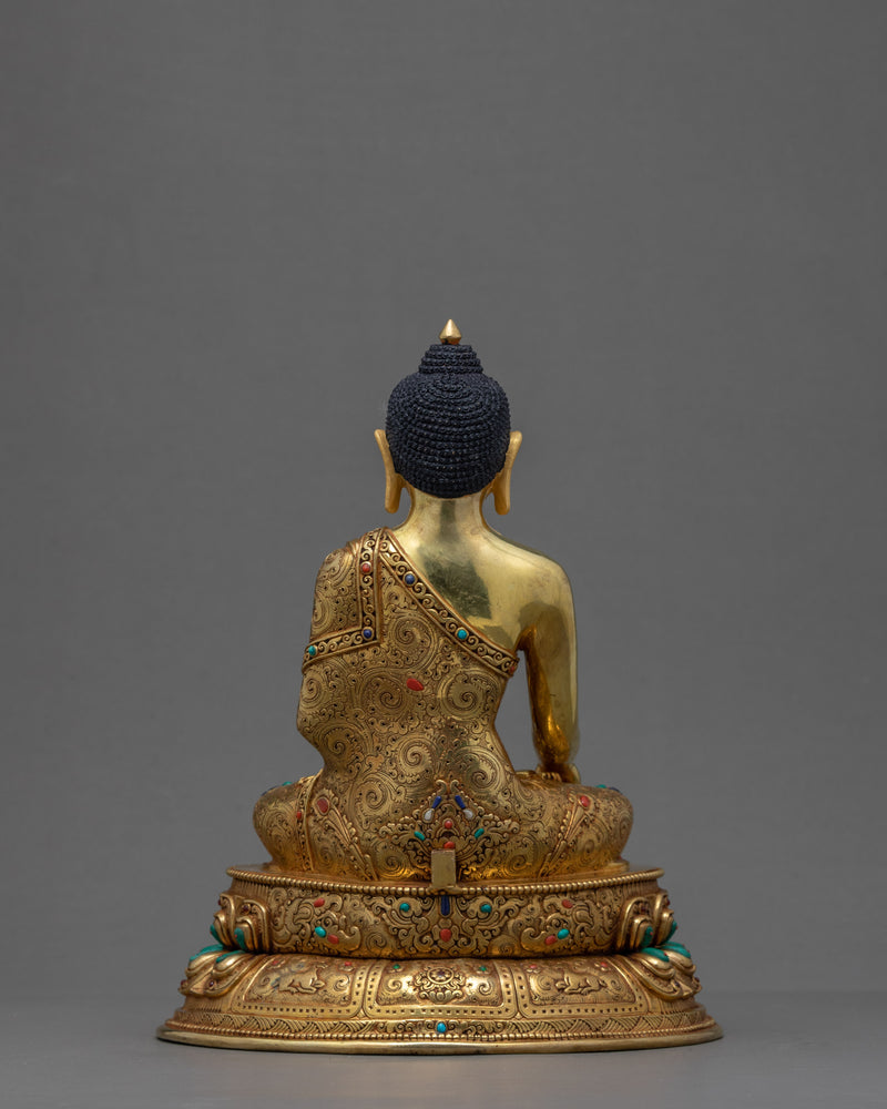 Buddha Shakyamuni Sculpture | Purely Hand Carved Tibetan Statue