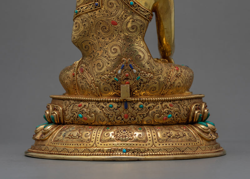 Buddha Shakyamuni Sculpture | Purely Hand Carved Tibetan Statue