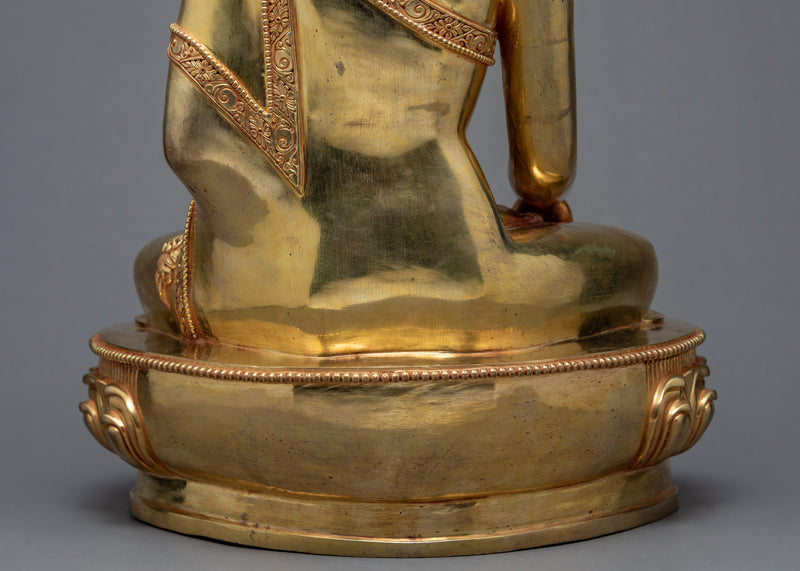 Siddhartha Shakyamuni Statue | Tibetan Buddhist Art | Plated with 24k Gold