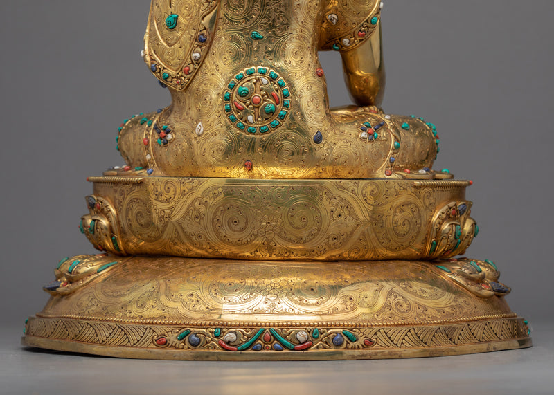 Large Gold Buddha Statue | Historical Shakyamuni Buddha Gold Gilded Art