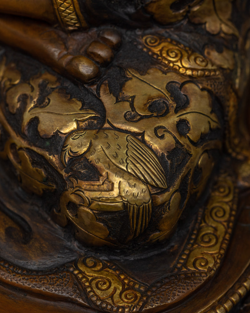 Shakyamuni Buddha Sitting on a Lotus | Traditional Himalayan Statue