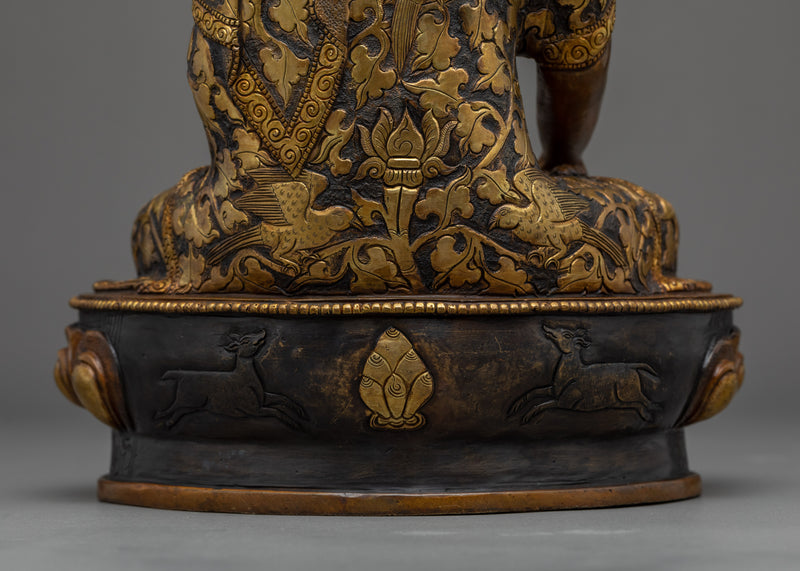 Shakyamuni Buddha Sitting on a Lotus | Traditional Himalayan Statue