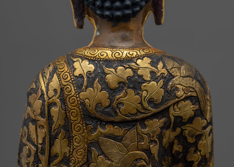 Shakyamuni Buddha Sitting on a Lotus | Traditional Himalayan Statue