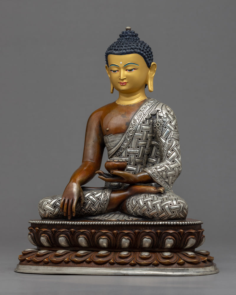 Hand Crafted Buddha Statue Silver | Traditional Himalayan Art