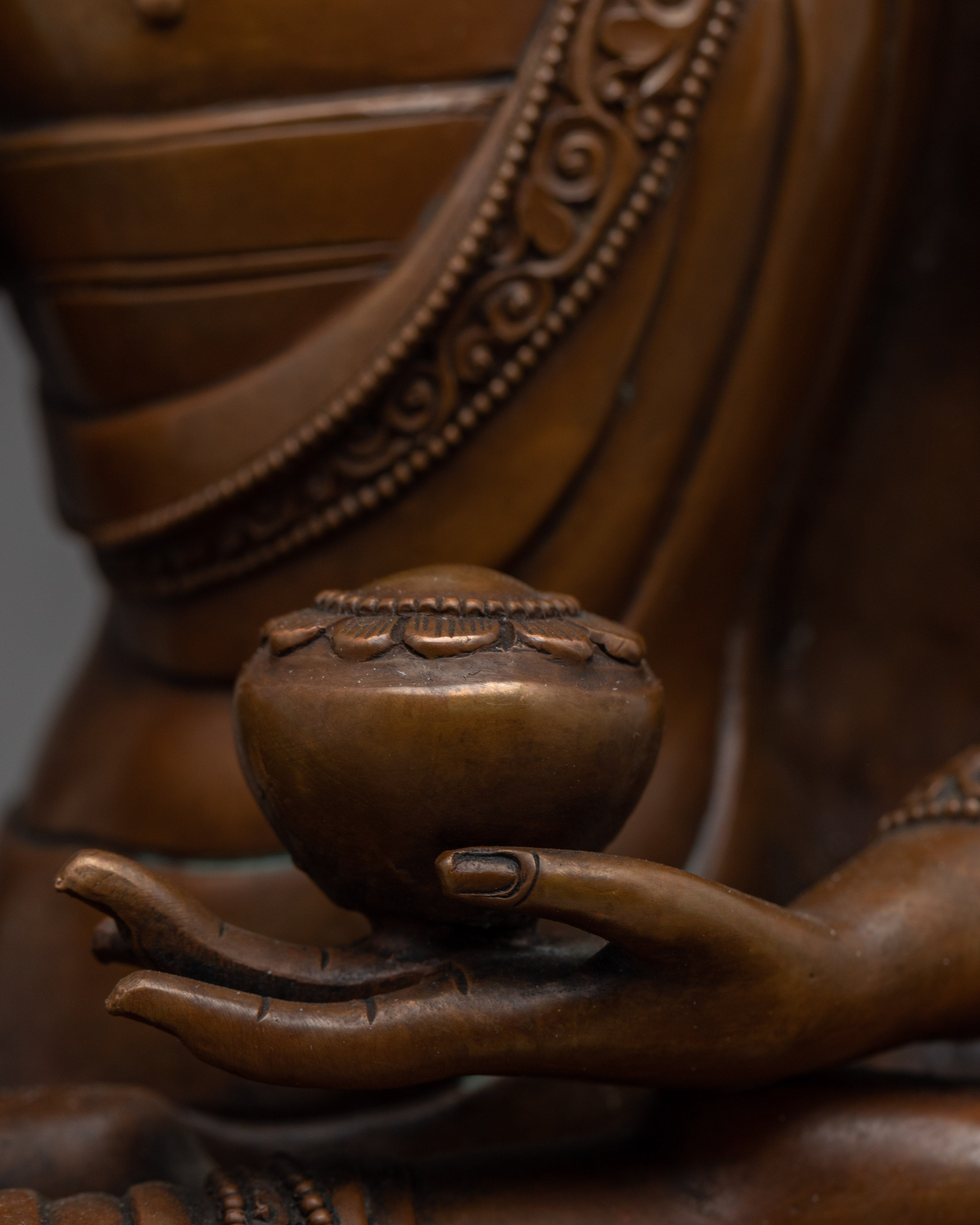Traditional Buddha Tibetan Statue | 24K Gold Hand Carved Statue