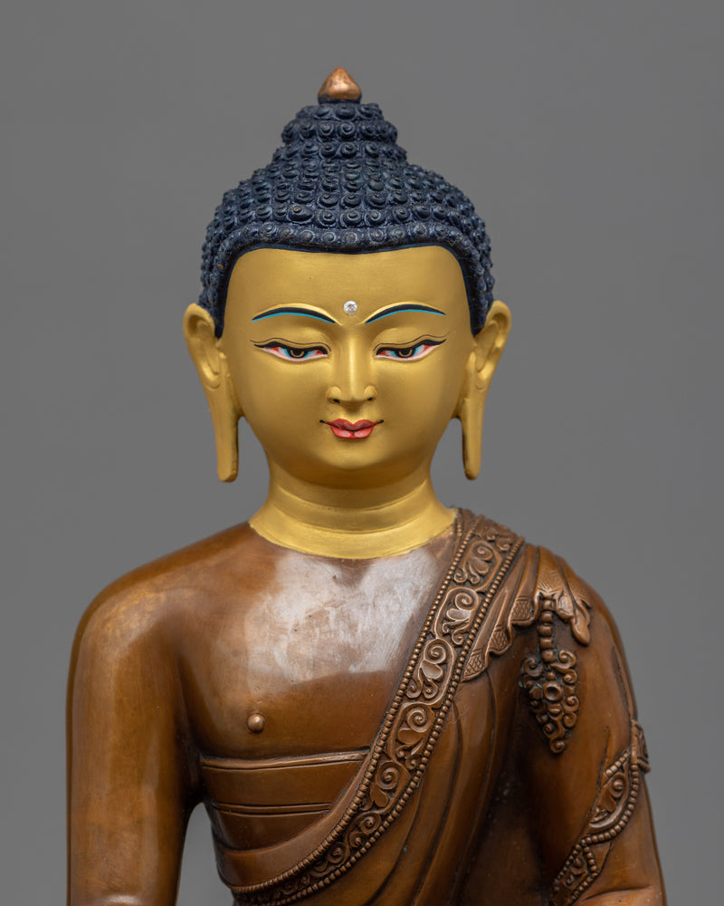 Traditional Buddha Tibetan Statue | 24K Gold Hand Carved Statue