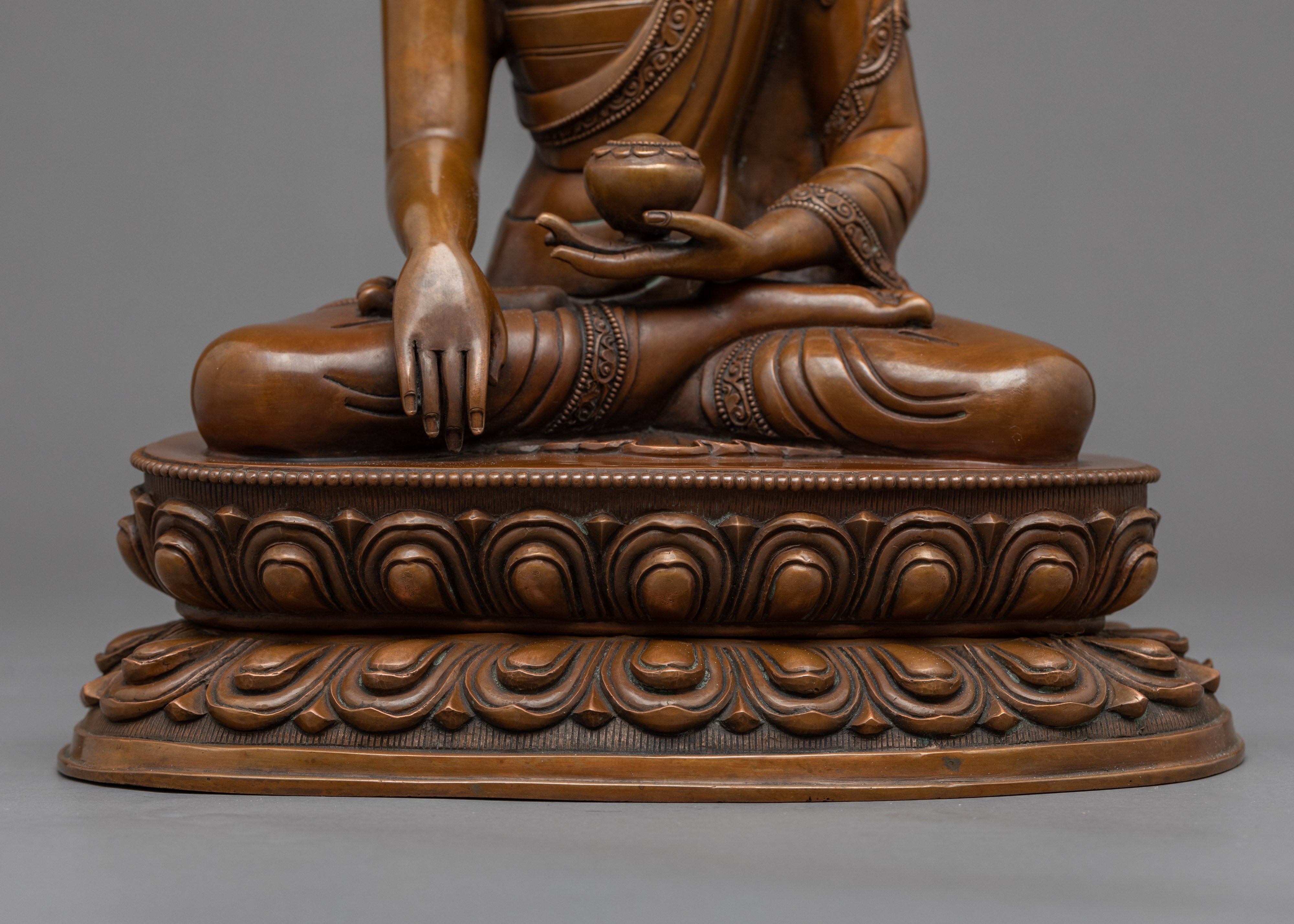 Traditional Buddha Tibetan Statue | 24K Gold Hand Carved Statue