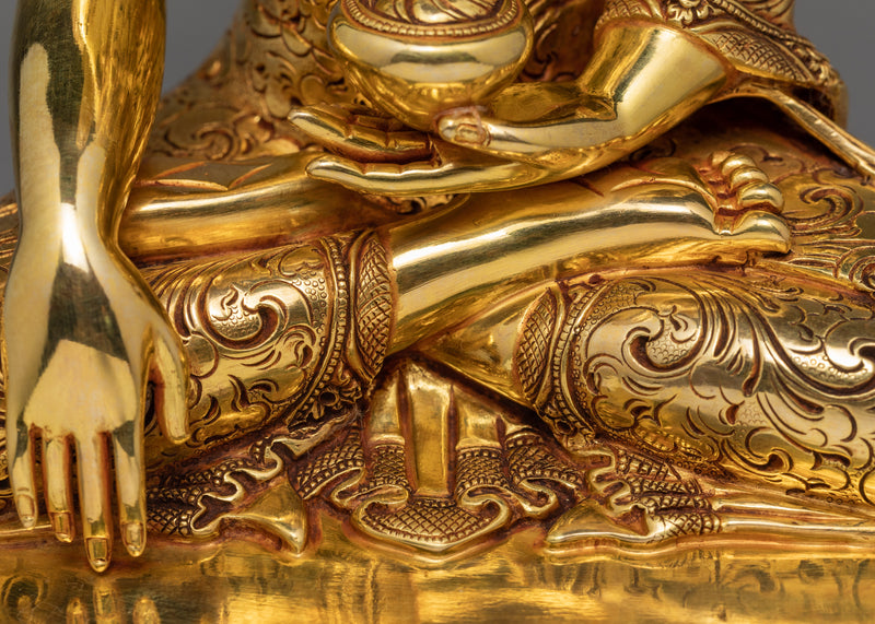 Buddha Shakyamuni  | Gautam Buddha Statue | Gold Plated Tibetan Statue