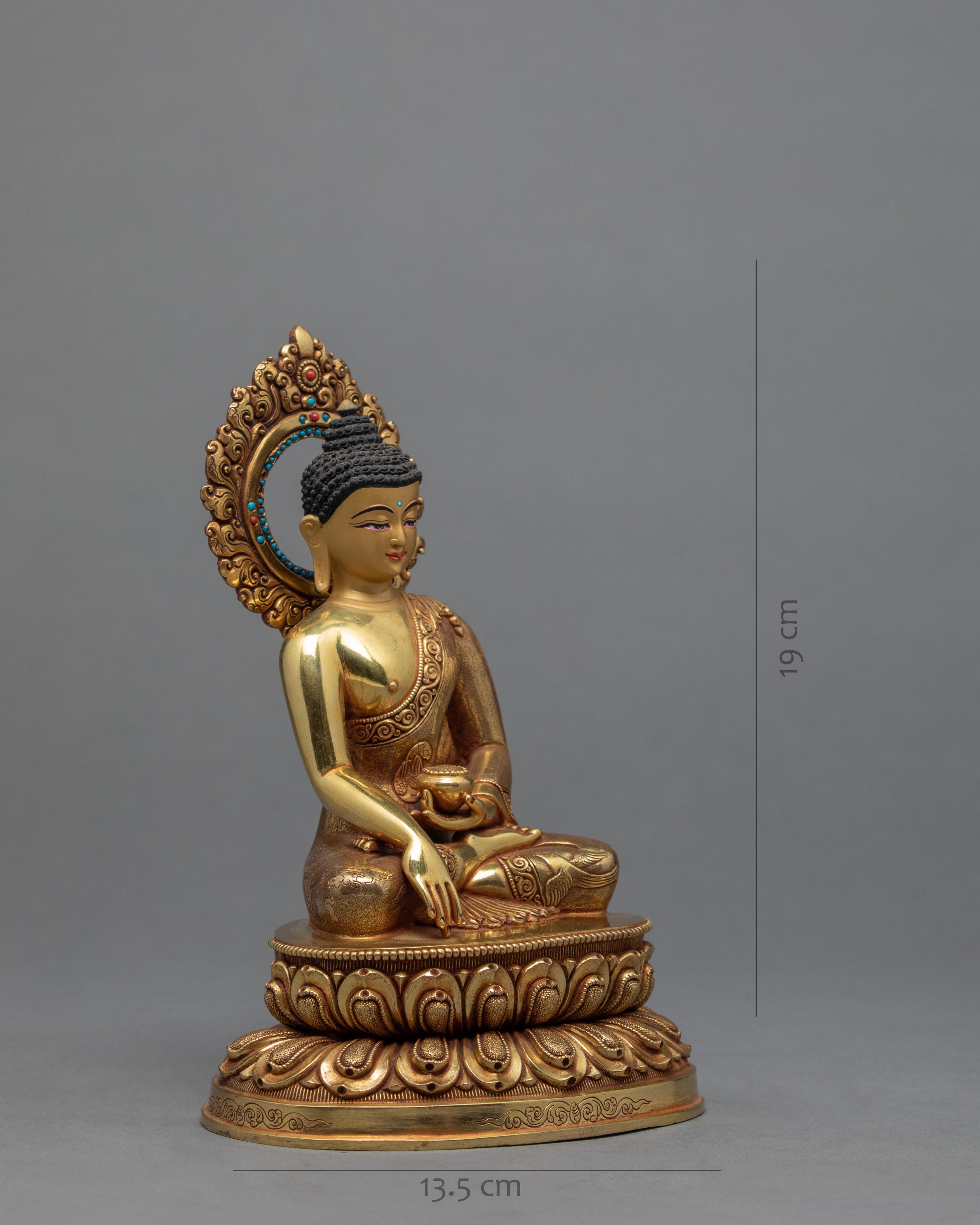 Shakyamuni Buddha  Statue | Gold Plated Gautam Buddha | Buddhist Art