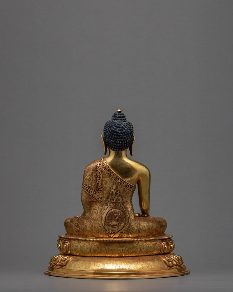Shakyamuni Buddha Statue | Hand-Carved Buddhist Sculpture | Handmade Tibetan Art | Himalayan Spiritual meditating | Gautam Buddha Statues