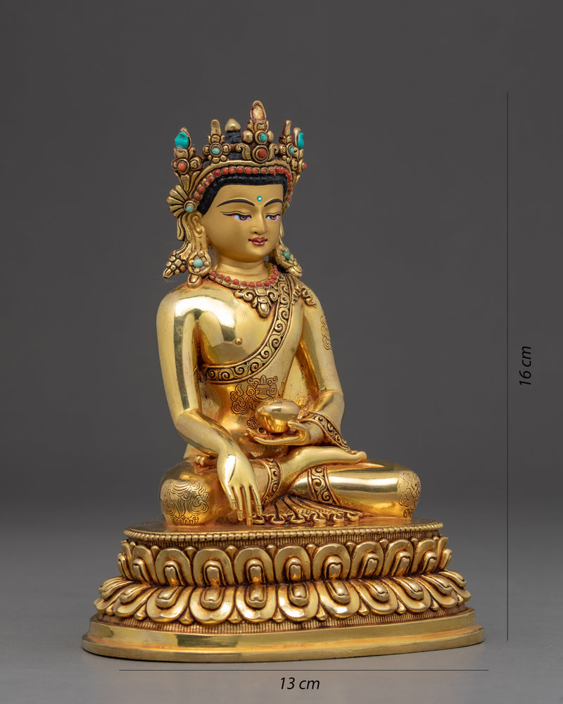 Crown Shakyamuni Buddha | Traditionally Hand Painted Statue