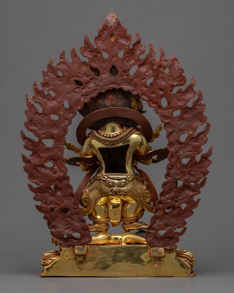 Sakya Mahakala Sculpture | Traditionally Hand Painted Statue