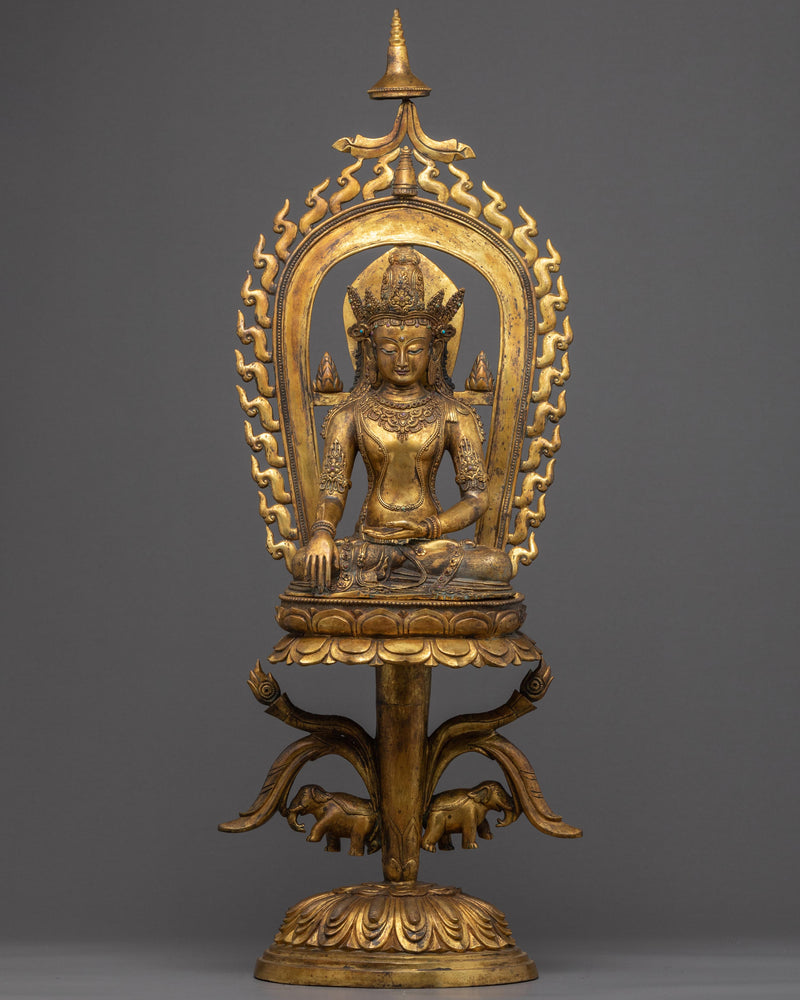 Crowned Shakyamuni Buddha Sculpture
