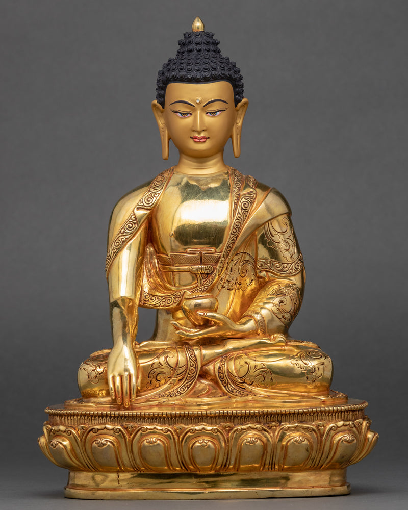 gautama buddha gold plated sculpture