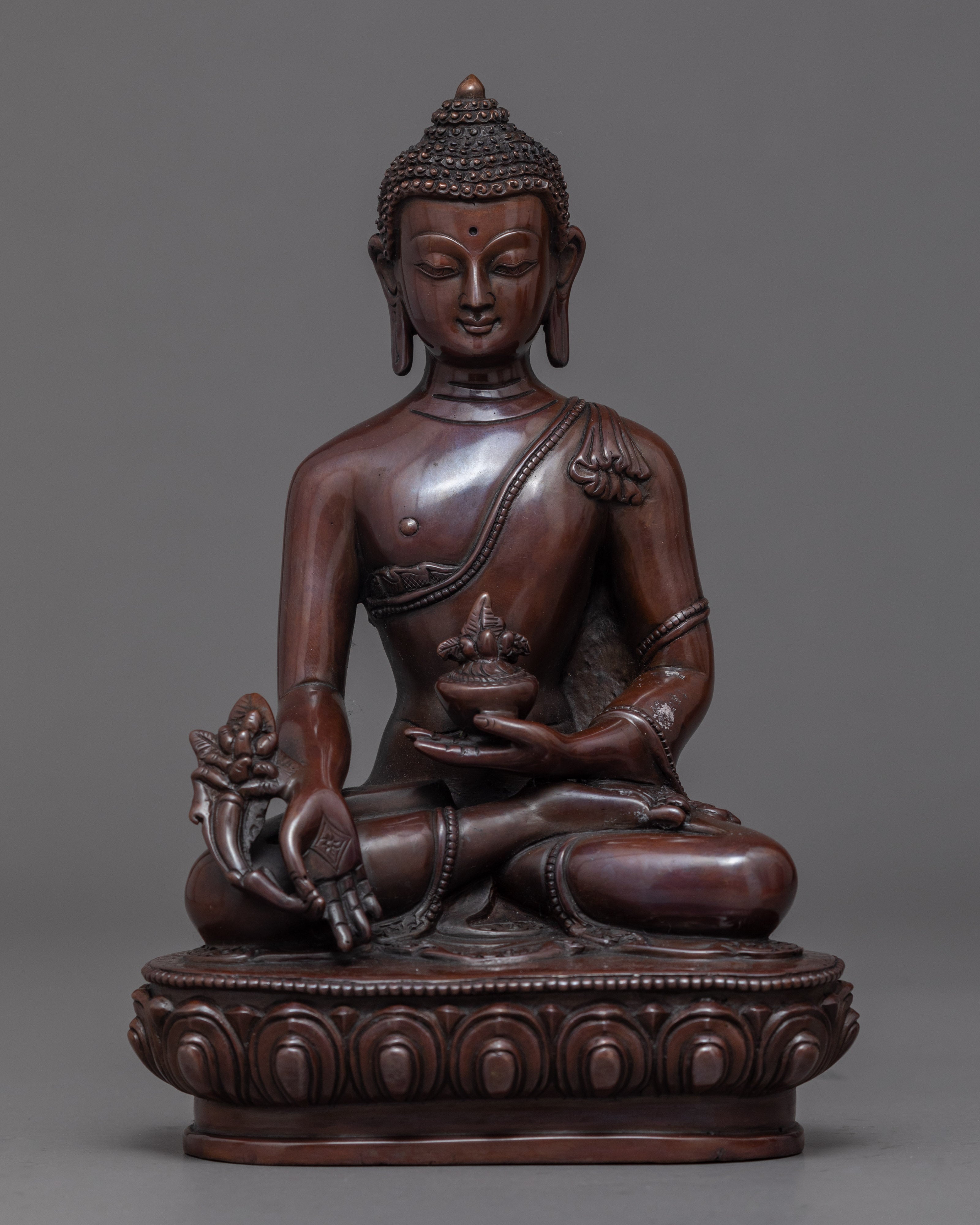 Three Buddha Copper Statue Set | Traditional Himalayan Art of Nepal