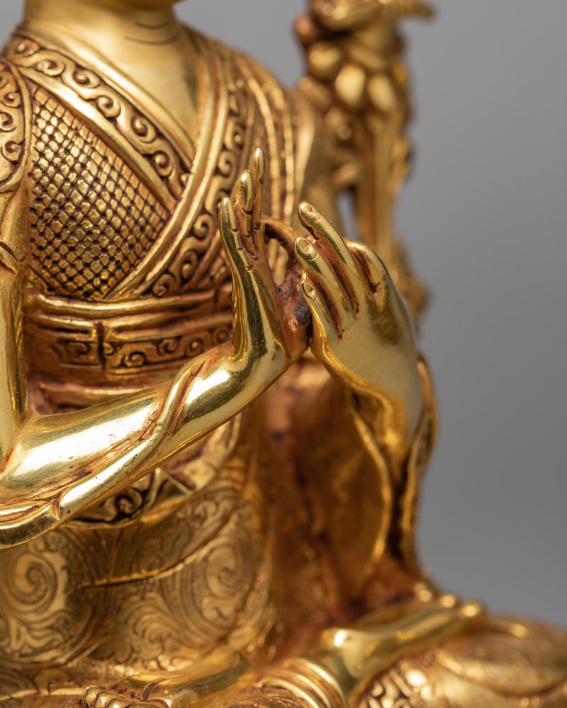 Tsongkhapa and Disciples | Gold Gilded Statue | Gyaltsab Je | Khedrup Je