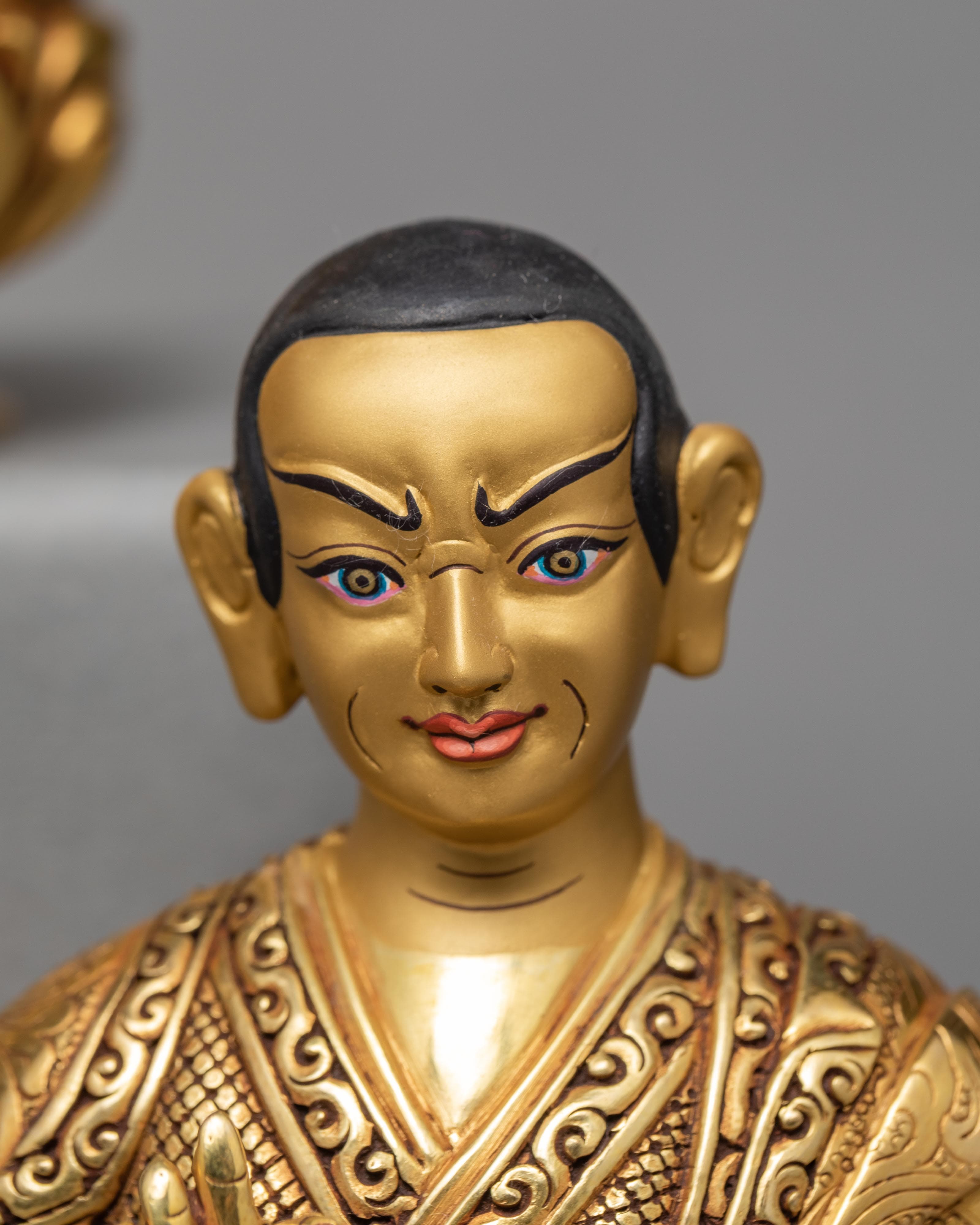 Tsongkhapa and Disciples | Gold Gilded Statue | Gyaltsab Je | Khedrup Je