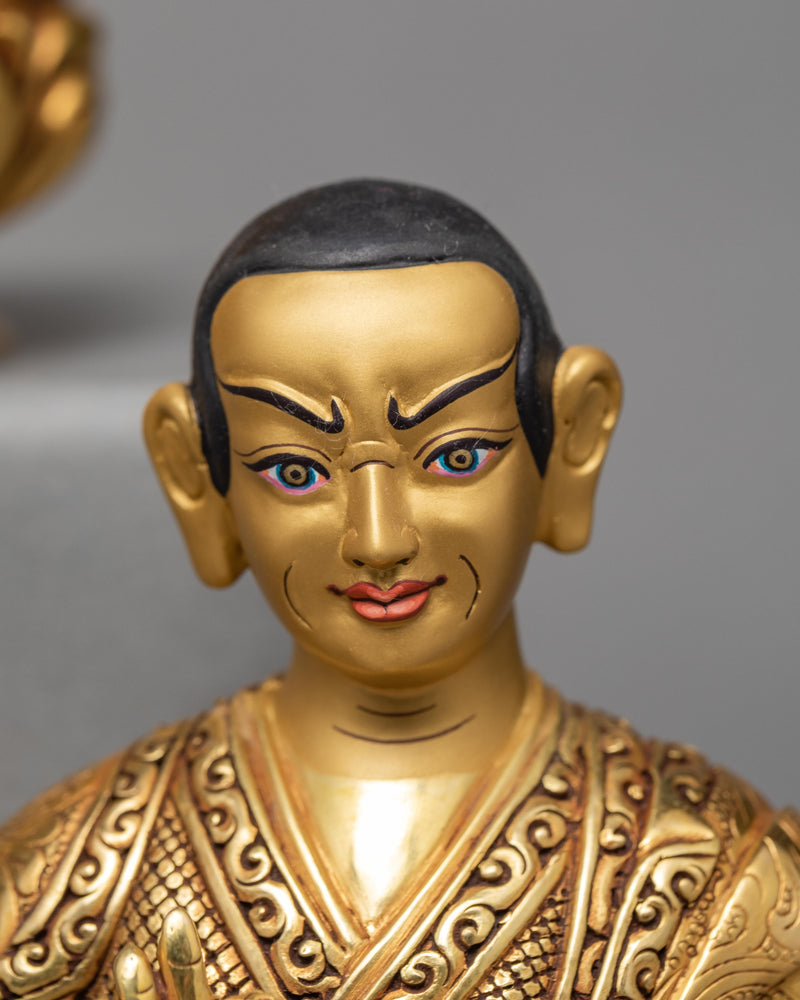 Tsongkhapa and Disciples | Gold Gilded Statue | Gyaltsab Je | Khedrup Je