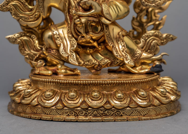 Mahakala Bernagchen | Gold Plated Handcrafted Traditional Bernagchen Statue