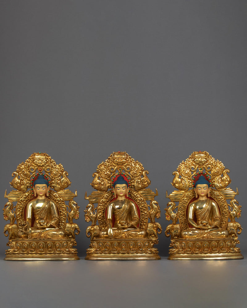 Three Wise Buddha Sculptures
