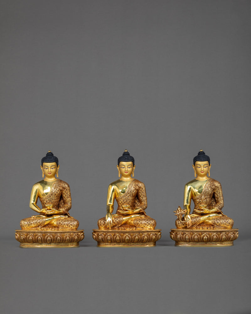 Three Buddha Sculptures