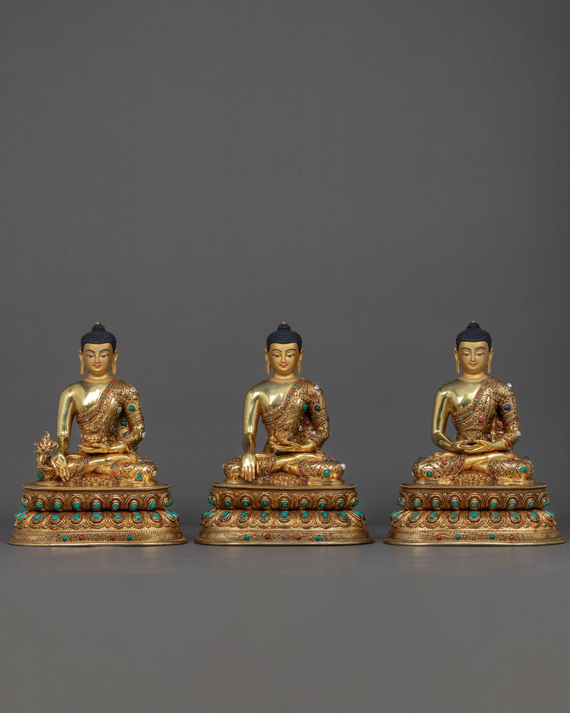 Three Buddhas Sculpture