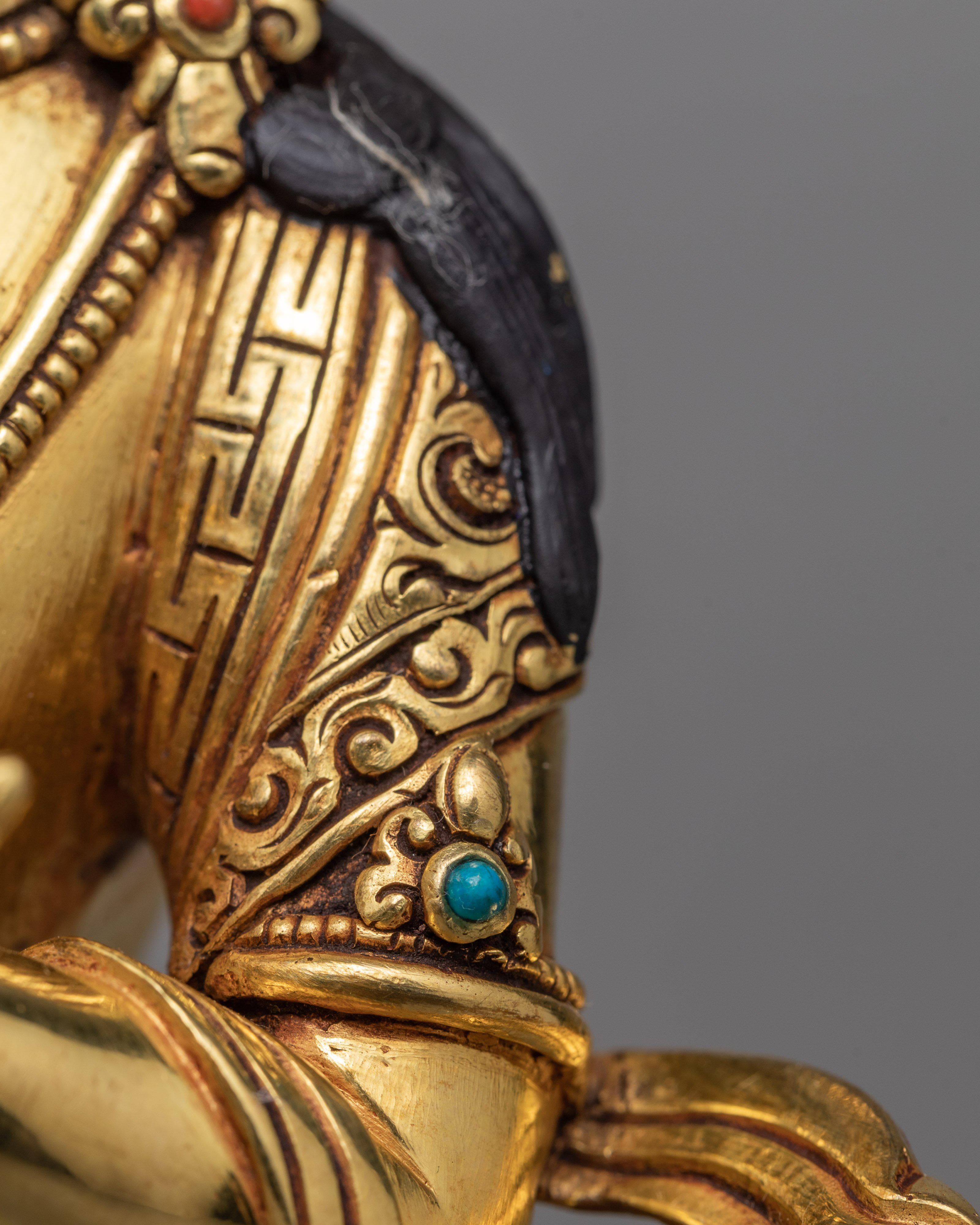 Vajradhara Gold Gilded Statue | Traditional Tibetan Fine Art