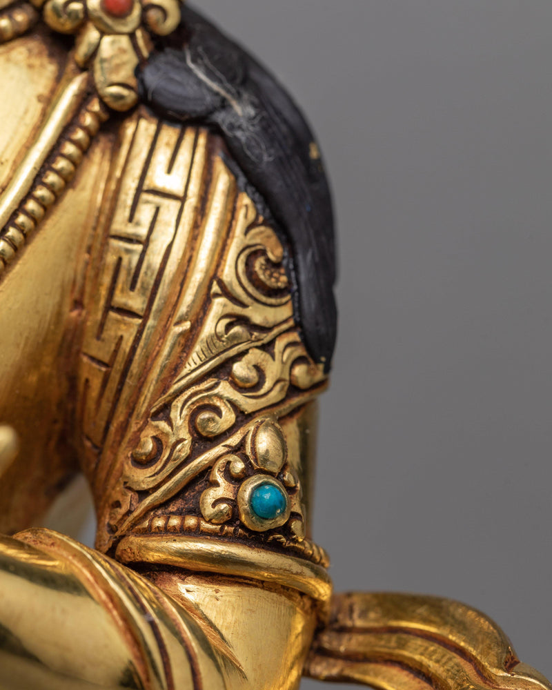 Vajradhara Gold Gilded Statue | Traditional Tibetan Fine Art