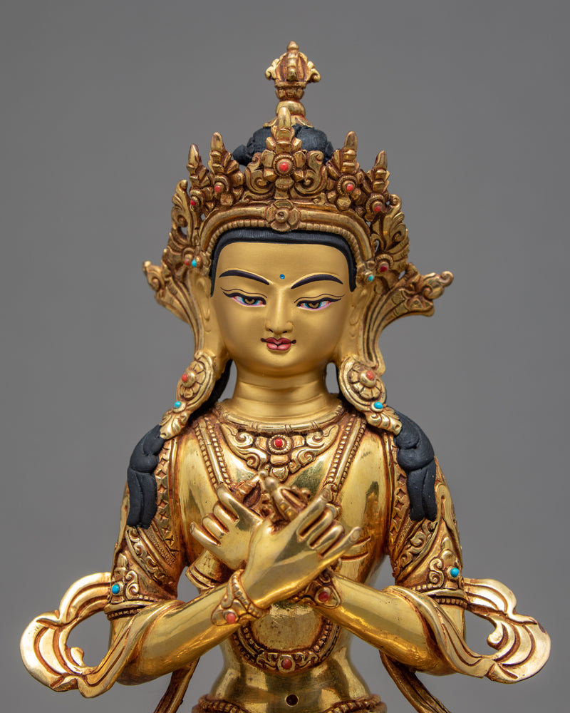 Green Tara With Bodhisattva Statue Set | Vajradhara | Vajrasattva | Chenrezig