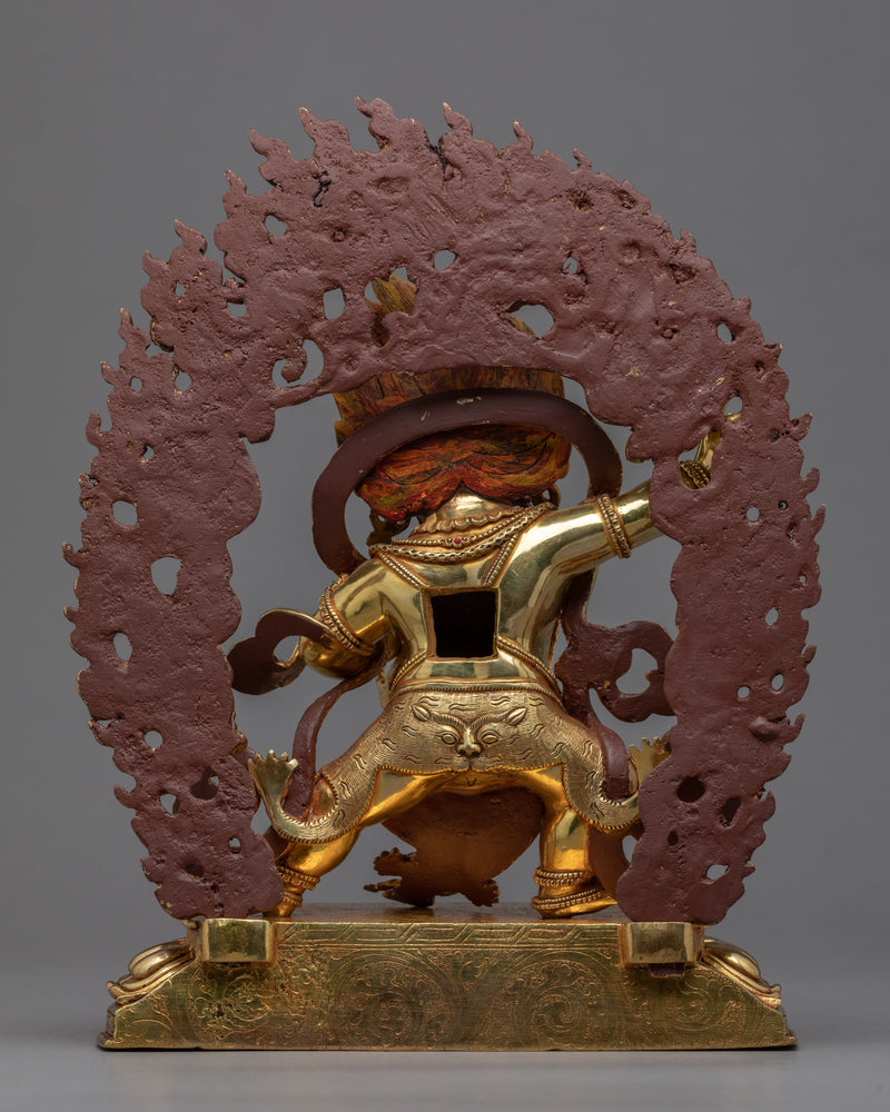 Hand Crafted Vajrapani Buddha Sculpture | Tibetan Art Plated with Gold