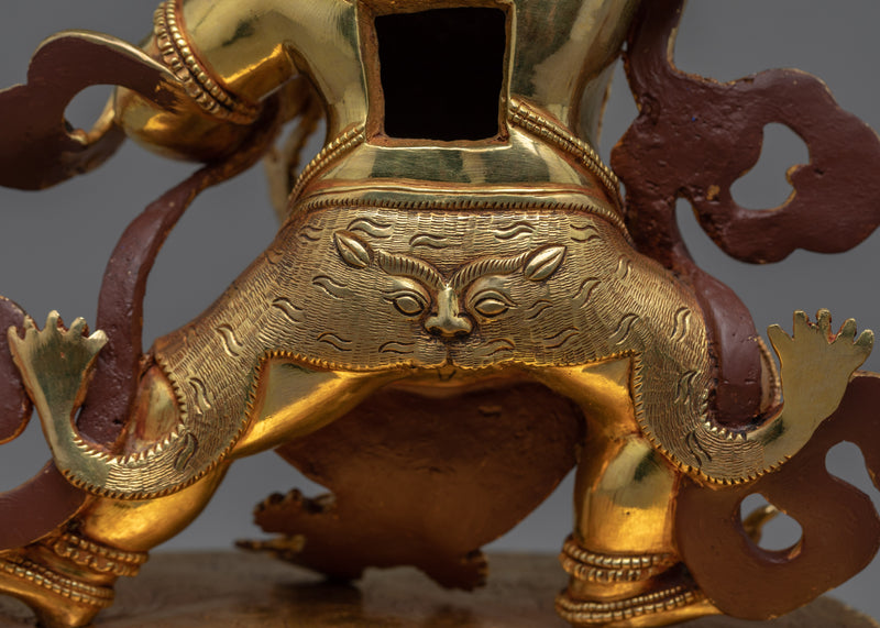 Hand Crafted Vajrapani Buddha Sculpture | Tibetan Art Plated with Gold