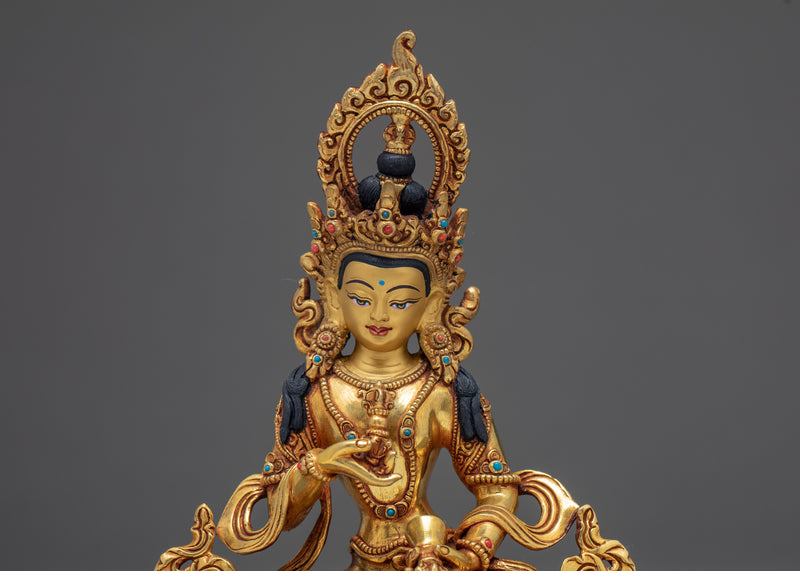 Seated Vajrasattva | Powerful Deity Of Purification | 24K Gold Gilded Statue