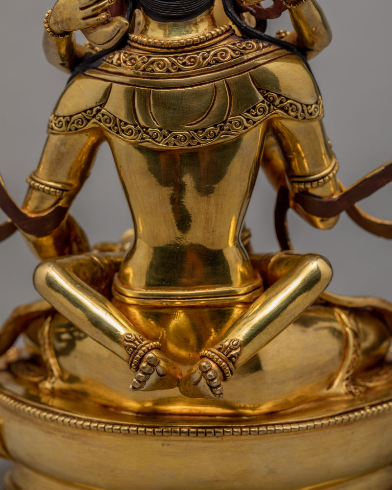 Vajrasattva With Consort Statue  | Himalayan Buddhist Statue | Glided With Gold