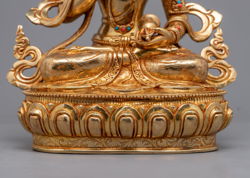 Gold Gilded Bodhisattva Vajrasattva Statue | Himalayan Buddhist Art