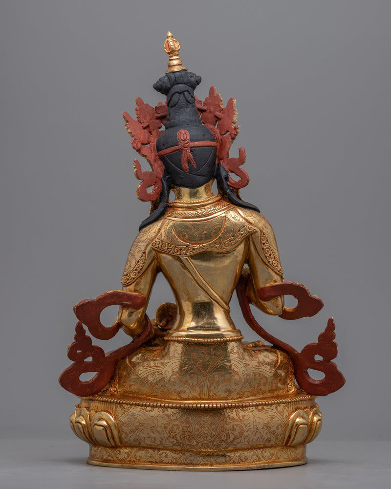 Gold Gilded Bodhisattva Vajrasattva Statue | Himalayan Buddhist Art