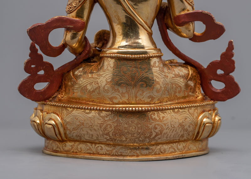 Gold Gilded Bodhisattva Vajrasattva Statue | Himalayan Buddhist Art