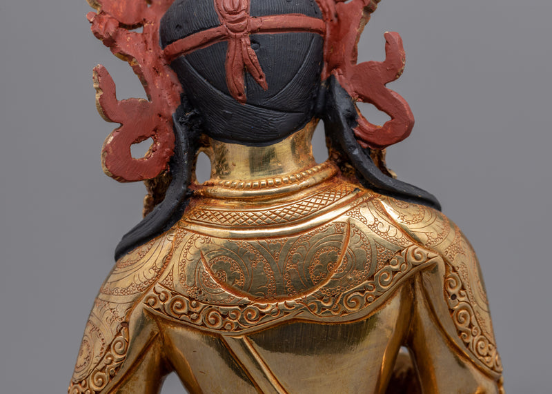 Gold Gilded Bodhisattva Vajrasattva Statue | Himalayan Buddhist Art