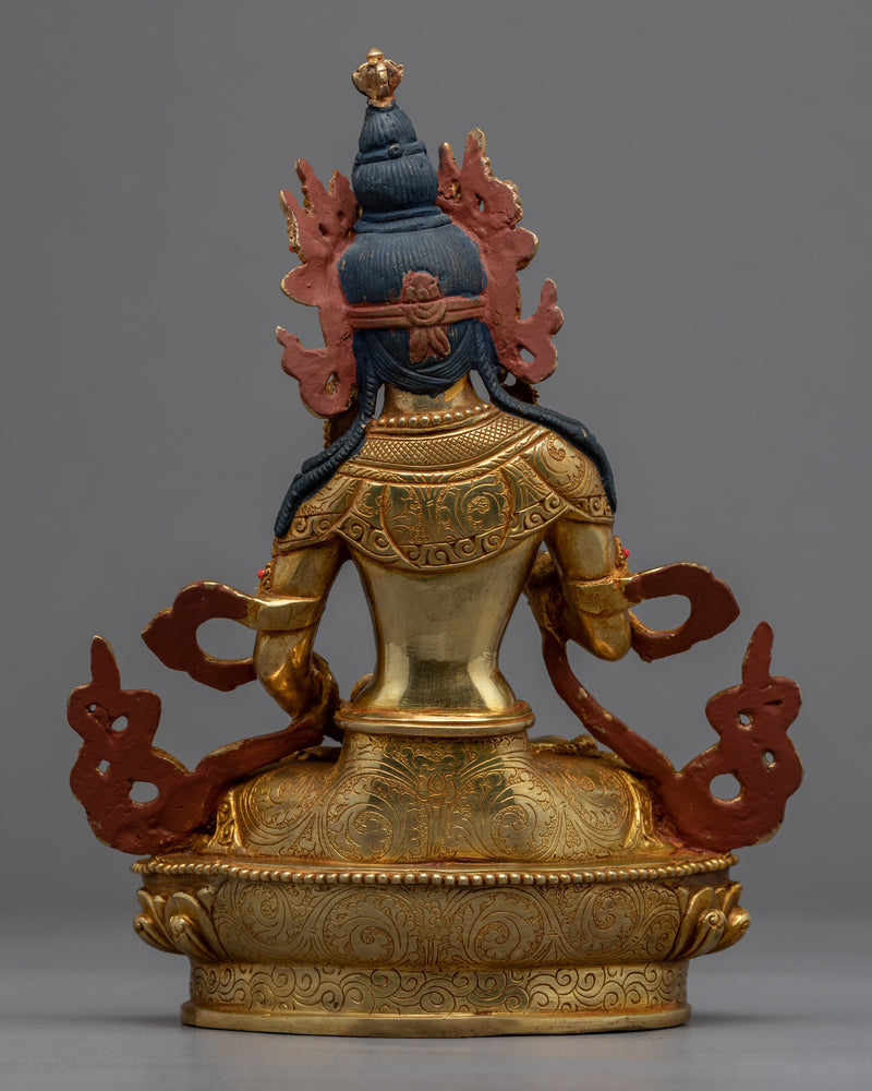 Vajrasatva Gold Gilded Statue | Hand-Carved Buddhist Deity Artcraft