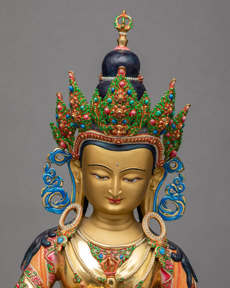 Unique Vajrasattva (Dorje Sempa), Gold Statue for the Preliminary Practice